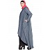 Denim abaya - Inner and Upper attached frilled pocket design